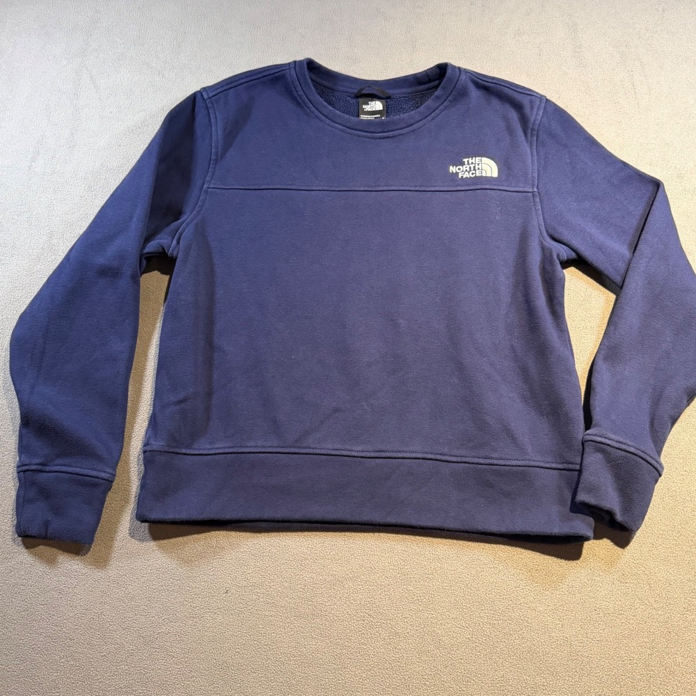 The North Face Womens Navy Blue Fleece Lined Crewneck Sweatshirt Medium